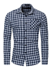 Herren Regular Fit Kariertes Hemd aus 100% Baumwolle in Blau