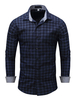 Herren Regular Fit Kariertes Hemd aus 100% Baumwolle in Blau