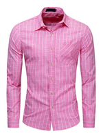 Herren Regular Fit Kariertes Hemd aus 100% Baumwolle in Pink