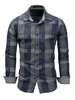 Herren Regular Fit Kariertes Jeanshemd