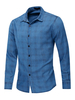 Herren Regular Fit Kariertes Jeanshemd In Blau