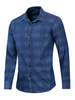 Herren Regular Fit Kariertes Jeanshemd In Blau