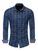 Herren Regular Fit Plaid-Hemd aus 100% Baumwolle in Blau