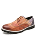 Herren runde Zehenbraun Ombre Strap verstellbare Leder Oxford Schuhe