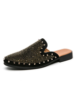 Herren Sandalen Slip-On Artwork Nieten Nieten Leder Gummisohle Sohle Spike Mules