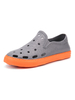 Herren Sandalen Slip-On Farbblock PU Leder EVA Sohle Grau Clogs Schuhe