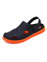 Herren Sandalen Slip-On Farbblock PU Leder EVA Sohle Orange Clogs