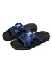 Herren Sandalen Slip-On Farbblock PU Leder Split Sohle Casual Blue Slipper