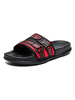 Herren Sandalen Slip-On Farbblock PU Leder Split Sohle Casual Red Black Slipper
