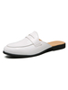 Herren Sandalen Slip-On Leder Gummisohle White Herren Herren Pantoletten