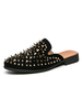 Herren Sandalen Slip-On Nieten Nieten Leder Gummi Sohle Spike Mules