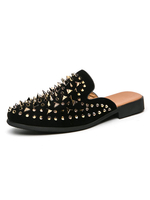 Herren Sandalen Slip-On Nieten Nieten Leder Gummi Sohle Spike Mules