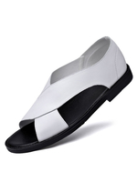 Herren Sandalen Slip-On Rindsleder Gummisohle Flache Sandalen