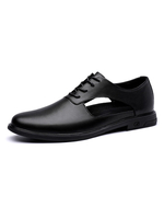 Herren Sandalen Slip-On Rindsleder Gummisohle Schwarz Flache Absätze