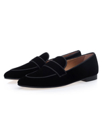 Herren Schwarz Loafers 2020 Wildleder Runder Zeh Slip On Schuhe Prom Schuhe