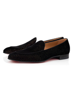 Herren Schwarz Wildleder Kleid Loafer Schuhe Slip-On Schuhe Mit Strasssteinen