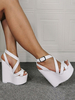 Herren Sexy Sandalen Weiß PU Leder Wedge Heel Sexy High Heel Schuhe Plus Size Schuhe