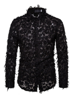 Herren Shirt Handmade Stereo Feather Langarm Shirt
