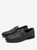 Herren-Slipper für Abschlussball Party Hochzeit Schwarz Glitzer Slip-On runde Zehenpartie Kleid Abschlussball Party Hochzeit