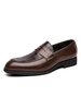 Herren Slipper Slip-On Schnalle Snake Print Round Toe Lederschuhe