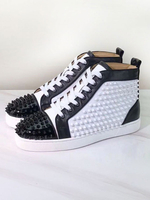 Herren Sneakers 2020 White Round Toe Nieten schnüren sich High Top Casual Skateschuhe