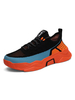 Herren Sneakers Bequeme Mesh Round Toe Farbblock Schwarz Orange Low-Tops Skateboard Schuhe