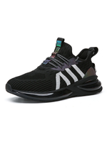 Herren Sneakers Black Cosy Mesh Round Toe Low-Tops Sportschuhe