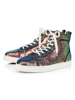 Herren Sneakers Cosy Artwork Pailletten Stoff Round Toe Front verstellbare Krawatte Herren Sneakers
