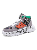 Herren Sneakers Cosy Artwork PU Leder Round Toe Low-Tops Grau Sportschuhe