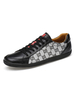 Herren Sneakers Cosy Cowhide Round Toe Farbblock Grau Schwarz Herrenschuhe