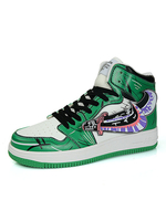 Herren Sneakers Cosy Plaid PU Leder Runde Zehen Low-Tops Grüne Basketballschuhe