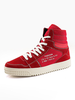 Herren Sneakers Gemütliche Leinwand Runde Zehen Rote Cowboy Schuhe