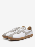 Herren Sneakers Gemütliche Rindsleder Runde Zehen Farbblock Korb Sportschuhe