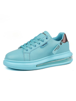 Herren Sneakers Mesh Round Toe Low Tops Lace Up Aqua Blau Skateboard Schuhe