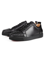 Herren Sneakers Party Nieten Schuhe Schwarzes Rindsleder Round Toe Dress Schuhe