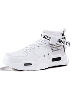 Herren Sneakers White Cosy Artwork Mönch Strap Canvas Round Toe Sportschuhe