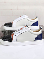 Herren Spike Sneakers 2020 Schuhe Elfenbein Round Toe Nieten schnüren In verschiedenen Colorblock Casual Skate Schuhe