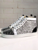 Herren Spike Sneakers 2020 Schuhe Schwarz und Silber Colorblock Cowhide Round Toe Spikes schnüren sich High Top Casual Skate Schuhe