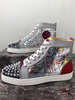 Herren Spike Sneakers 2020 Schuhe Silber Rindsleder Round Toe Spikes Schnürung In verschiedenen Colorblock High Top Casual Skateschuhe