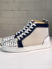 Herren Spike Sneakers 2020 Schuhe Weiße runde Zehennieten schnüren sich in verschiedenen Colorblock High Top Casual Skateschuhen