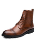 Herren Stiefel Fabulous PU Leder Round Toe Coffee Brown Cowboystiefel