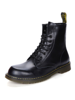 Herren Stiefel Fashion PU Leder Round Toe Schwarz Lace Up Martin Stiefel
