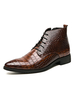Herren Stiefel Fisch Print PU Leder Spitzschuh Plus Size Stiefeletten
