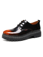 Herren Stiefel Modern PU Leder Round Toe Braun Low-Tops Vintage Schuhe
