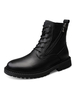 Herren Stiefeletten Bequeme PU Leder Round Toe Lace Up Schwarze Martin Stiefel