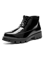 Herren Stiefeletten Fabulous PU Leder Round Toe Schwarze Stiefeletten