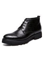 Herren Stiefeletten Mode Spitz PU Leder Cowboy Schwarz Booties