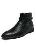 Herren Stiefeletten Moderne PU Leder Round Toe Plus Size Schwarz Cowboystiefel