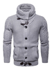 Herren Strickjacke Jacke Horn Knopf Turndown Kragen Langarm Strickwaren