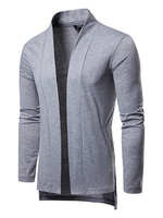 Herren Strickjacke Mantel High Low Langarm Lässige Jacke
